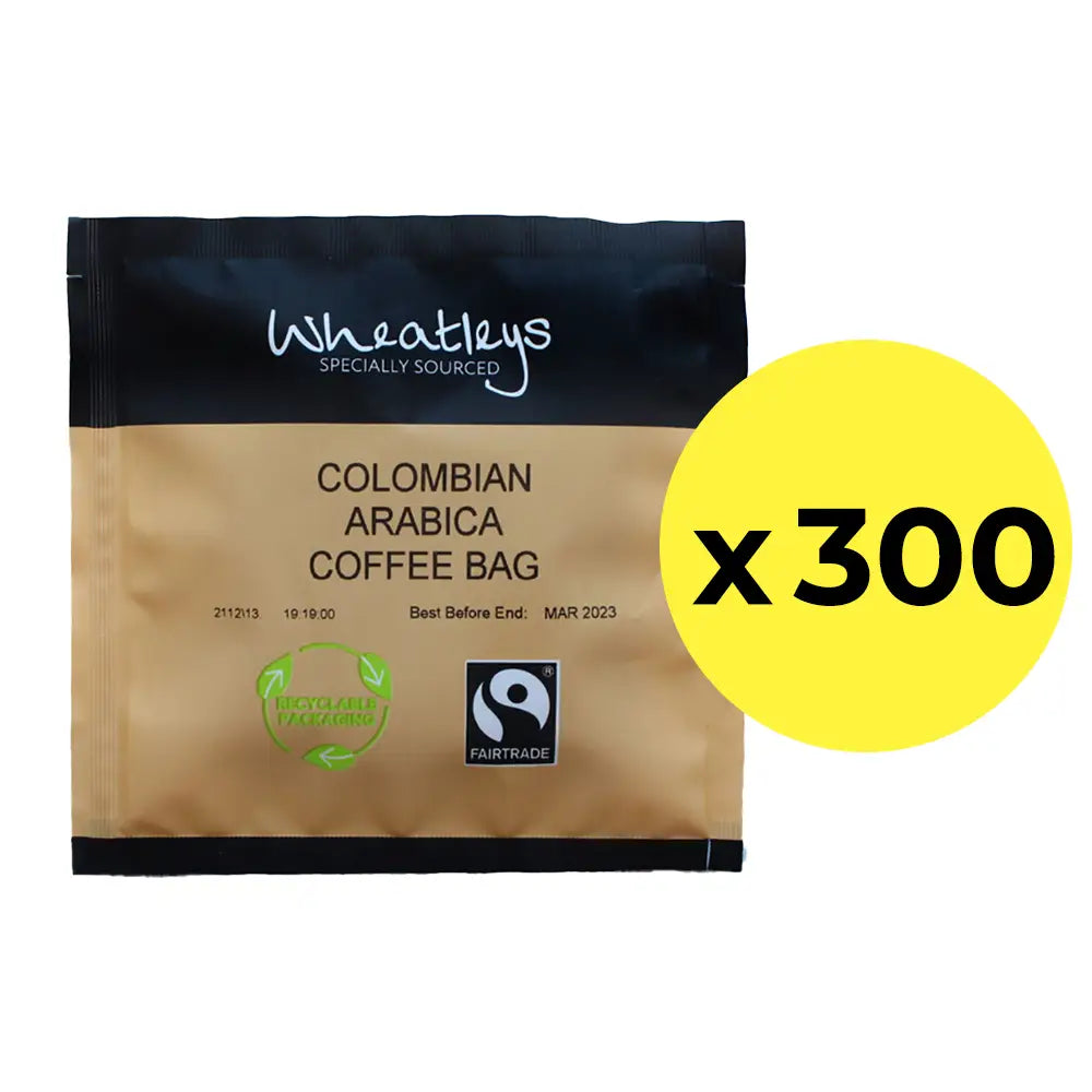 Wheatleys Fairtrade Colombian Arabica Coffee Bags (Individually Wrapped)