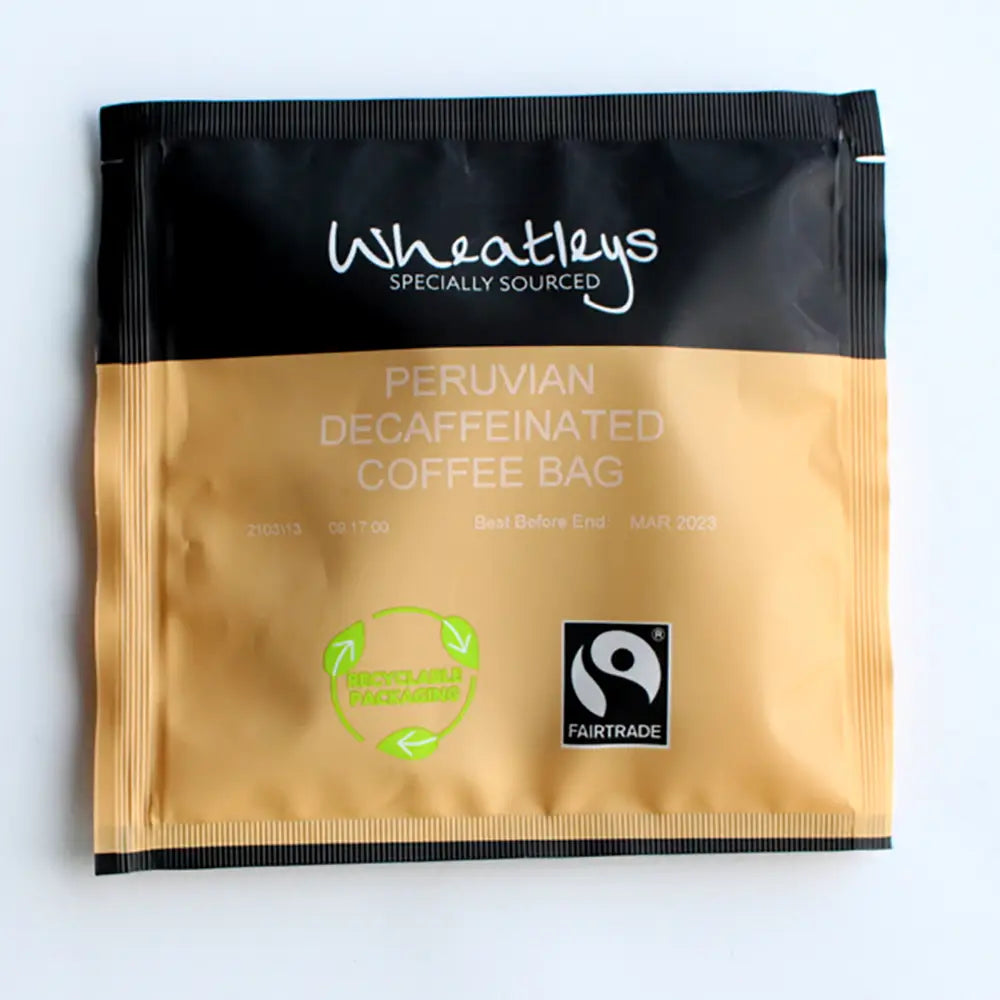 Wheatleys Peruvian Decaffeinated Coffee Bag on a white background