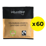Wheateleys Colombian Arabica Cafetiere Coffee package with 'x60' label on a white background
