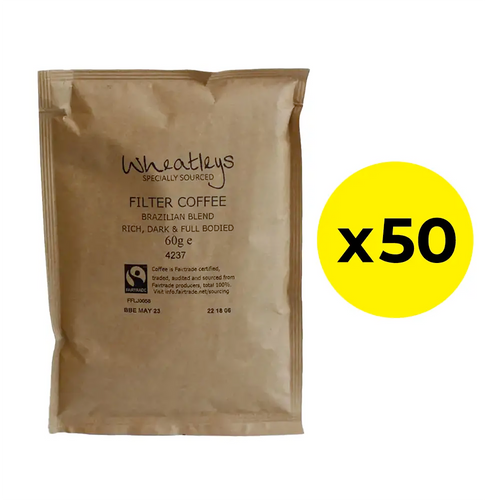 Wheatleys Fairtrade Brazilian Blend Filter Coffee Sachets 60g - Pack of 50