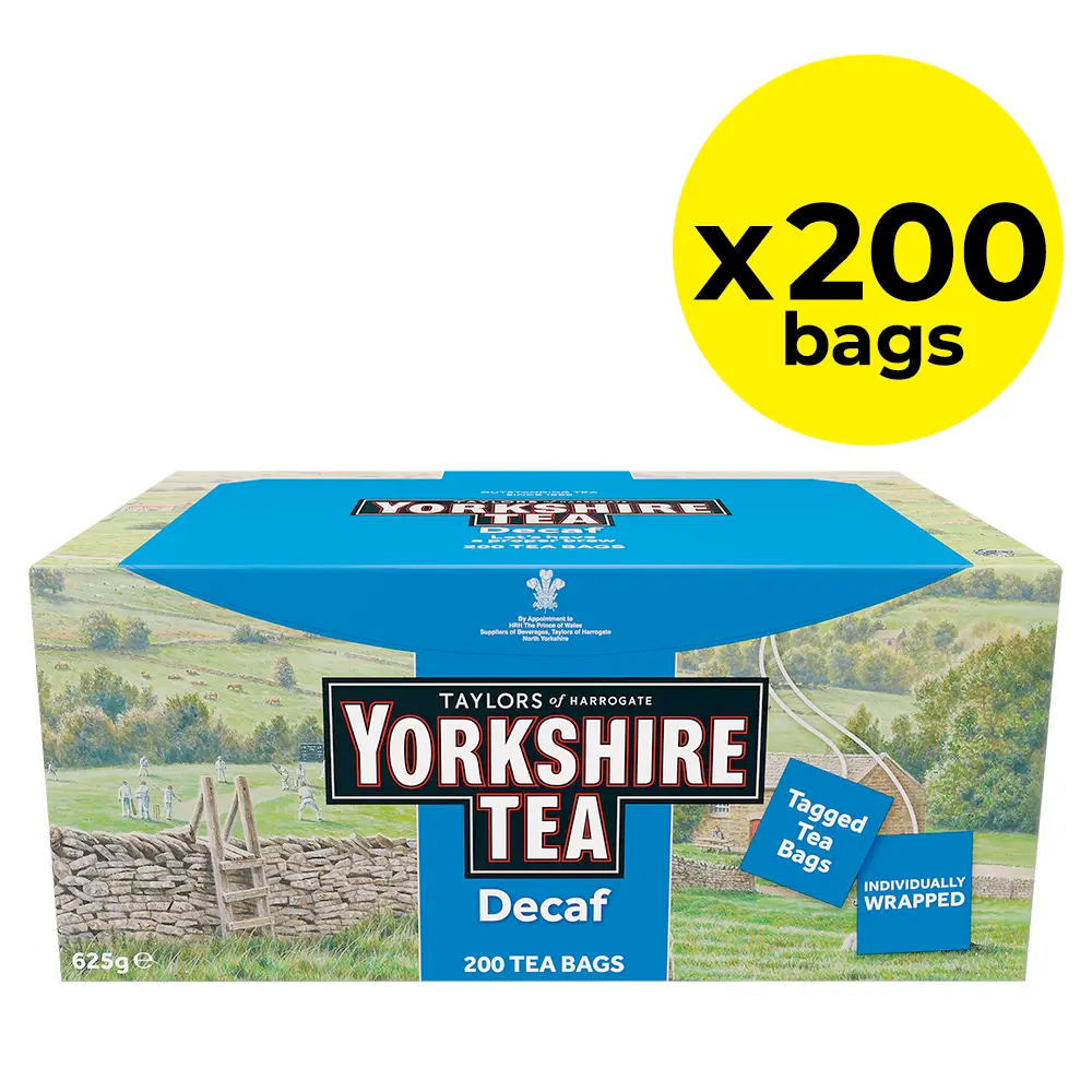 Yorkshire Tea Decaf Tea Bags Tag & Envelope - Pack of 200