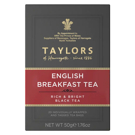 Taylors English Breakfast Tea Bags (Tag & Envelope) - Pack of 20