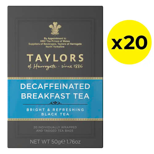 Taylors Decaf Breakfast Tea Bags (Tag & Envelope) - Pack of 20