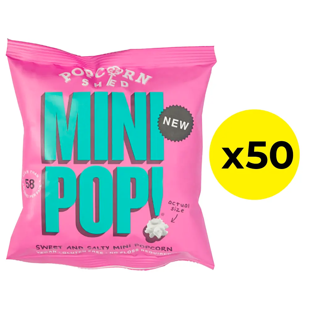 Popcorn Shed Mini Pop Mini Bag - Sweet & Salty - Pack of 50