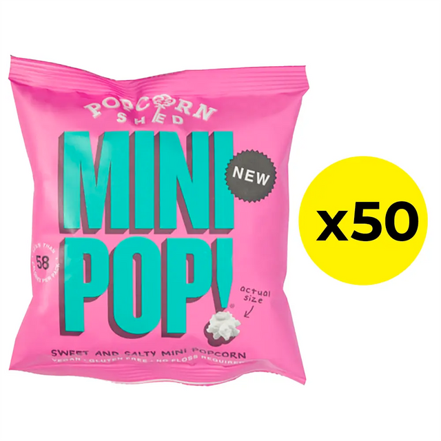 Popcorn Shed Mini Pop Mini Bag - Sweet & Salty - Pack of 50