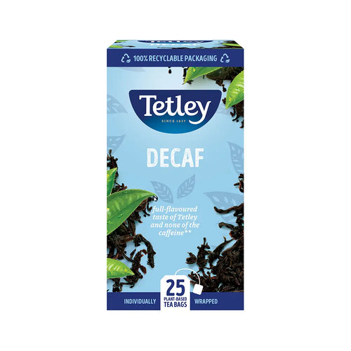 Tetley Decaf Tea Bags Tag & Envelope - Pack of 25