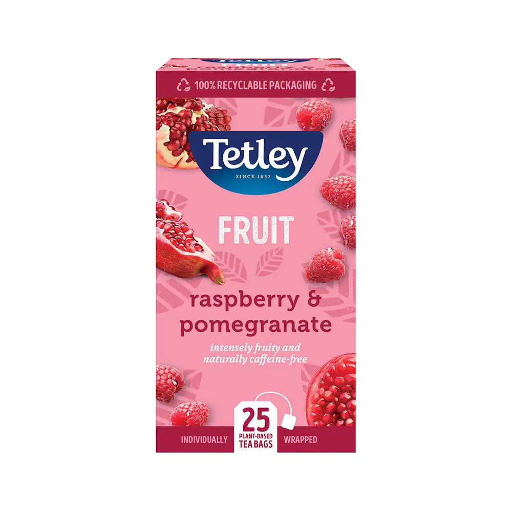 Tetley Raspberry & Pomegranate Tea Bags Tag & Envelope - Pack of 25 ...