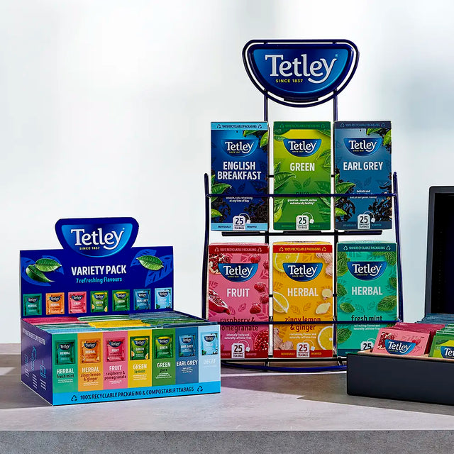Tetley Variety Pack Tea Bags Tag & Envelope (7 varieties) - Pack of 90