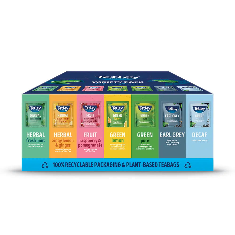 Tetley Variety Pack Tea Bags Tag & Envelope (7 varieties) - Pack of 90