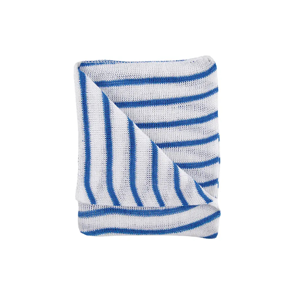 Washable blue stripe Knitted Cleaning & Dish Cloth - medium-weight - pack of ten 