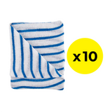 Washable blue stripe Knitted Cleaning & Dish Cloth - medium-weight - pack of ten 