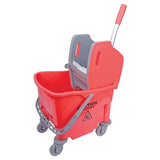 Red 25L Kentucky Wheeled Mop Bucket & Wringer 