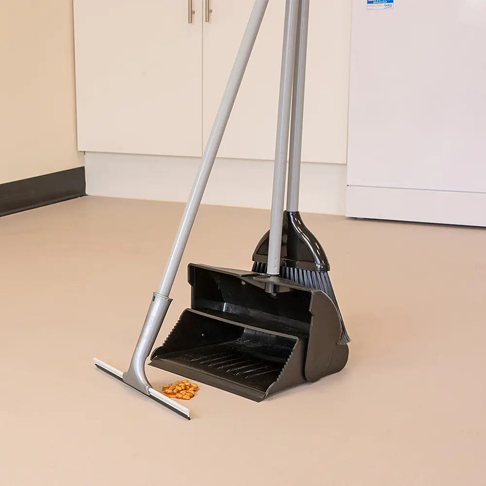 Long-Handled Lobby Dustpan, Brush & Squeegee life style