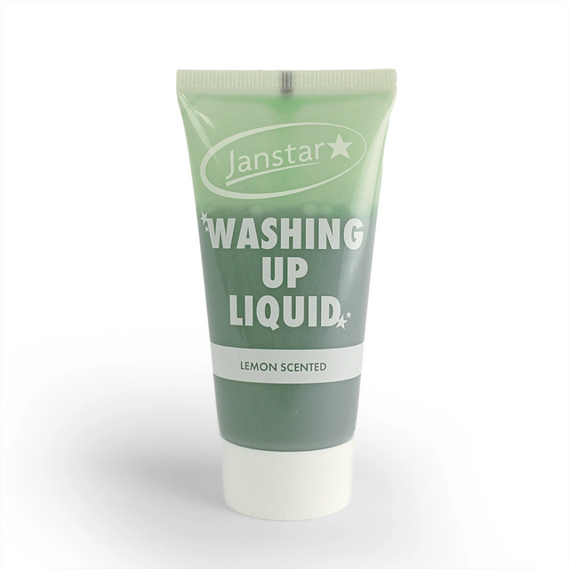 Tube of Janstar washing up liquid on a white background