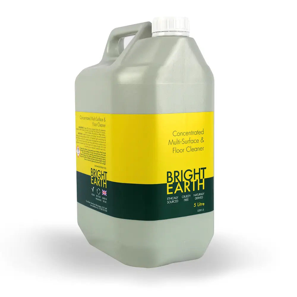 5L container of Bright Earth multi-surface and floor cleaner on a white background