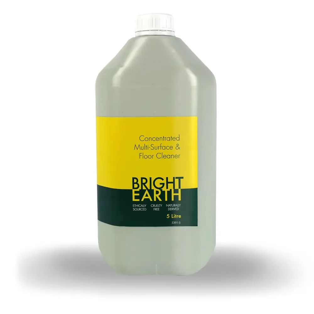 5L container of Bright Earth multi-surface and floor cleaner on a white background