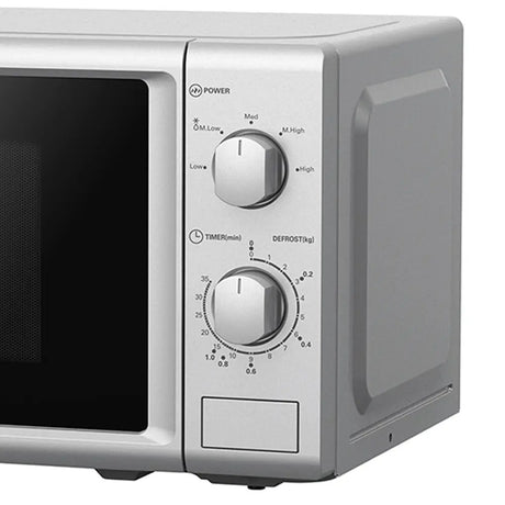 Igenix 800W Silver Manual Microwave - 20L button detail