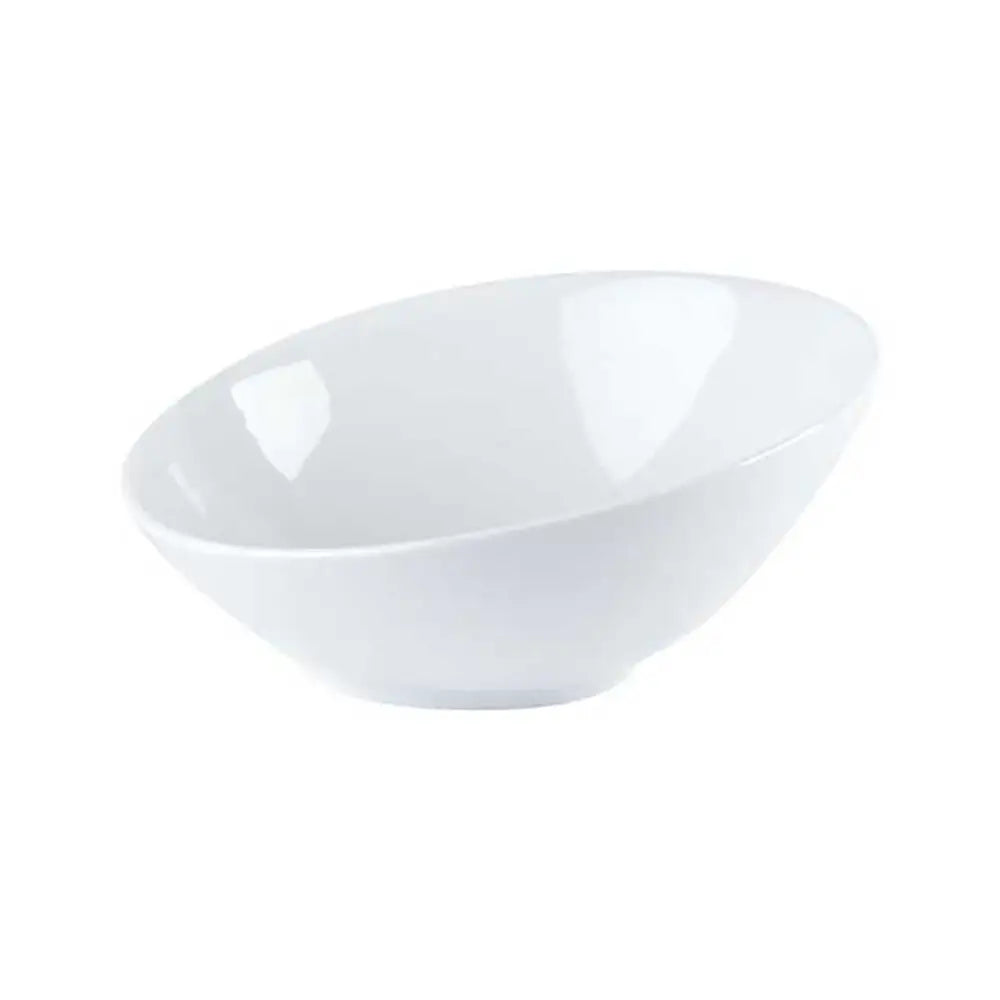 White porcelain Toughened Angled Serving Bowl 23cm