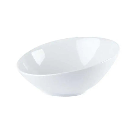 White porcelain Toughened Angled Serving Bowl 23cm