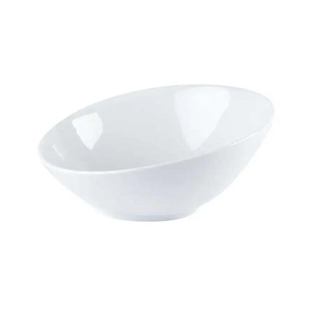White porcelain Toughened Angled Serving Bowl 23cm