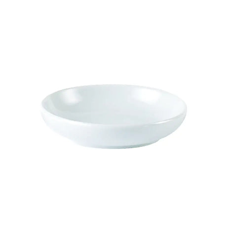 White ceramic toughened butter tray  on a white background