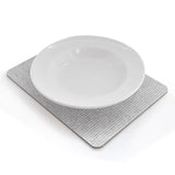 White bowl on a Heat Resistant Melamine Placemat white background