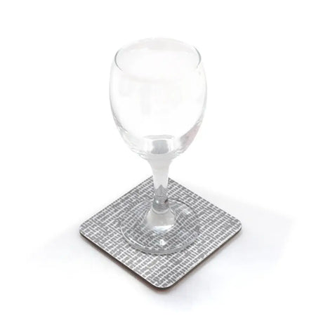 Wine glass on a Heat Resistant Melamine Coaster on a white background