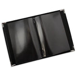 Open Faux Leather Menu Holder with plastic wallets empty A4
