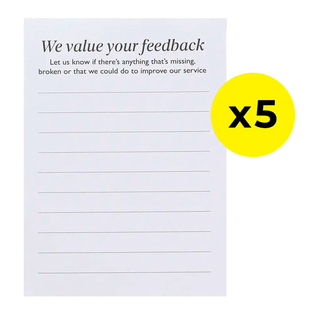 A6 Guest Feedback Notepad - Pack Of 5