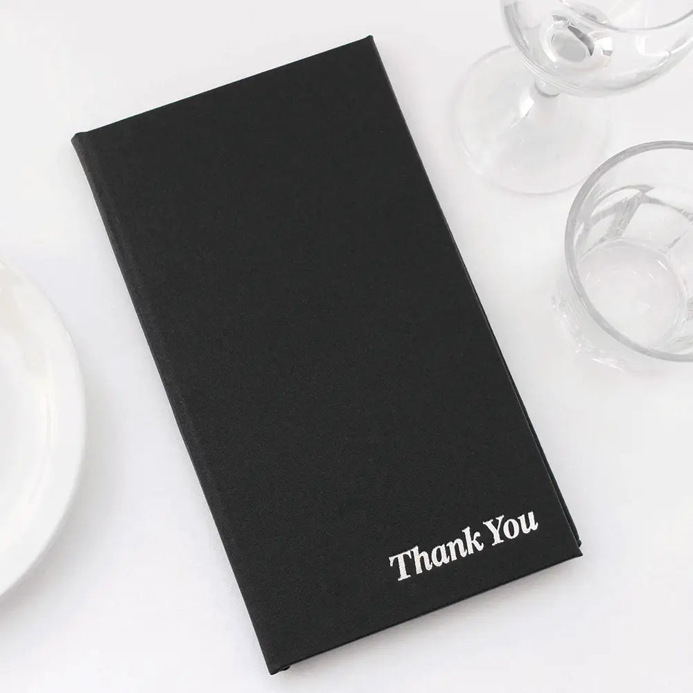 Buckram Bill Presenter - Black in restaurant setting 