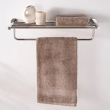 Polished Steel Towel Rail With Shelf