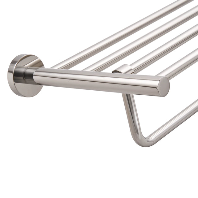 Chrome towel rail on a white background