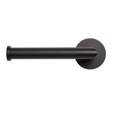 Black toilet roll holder on a white background