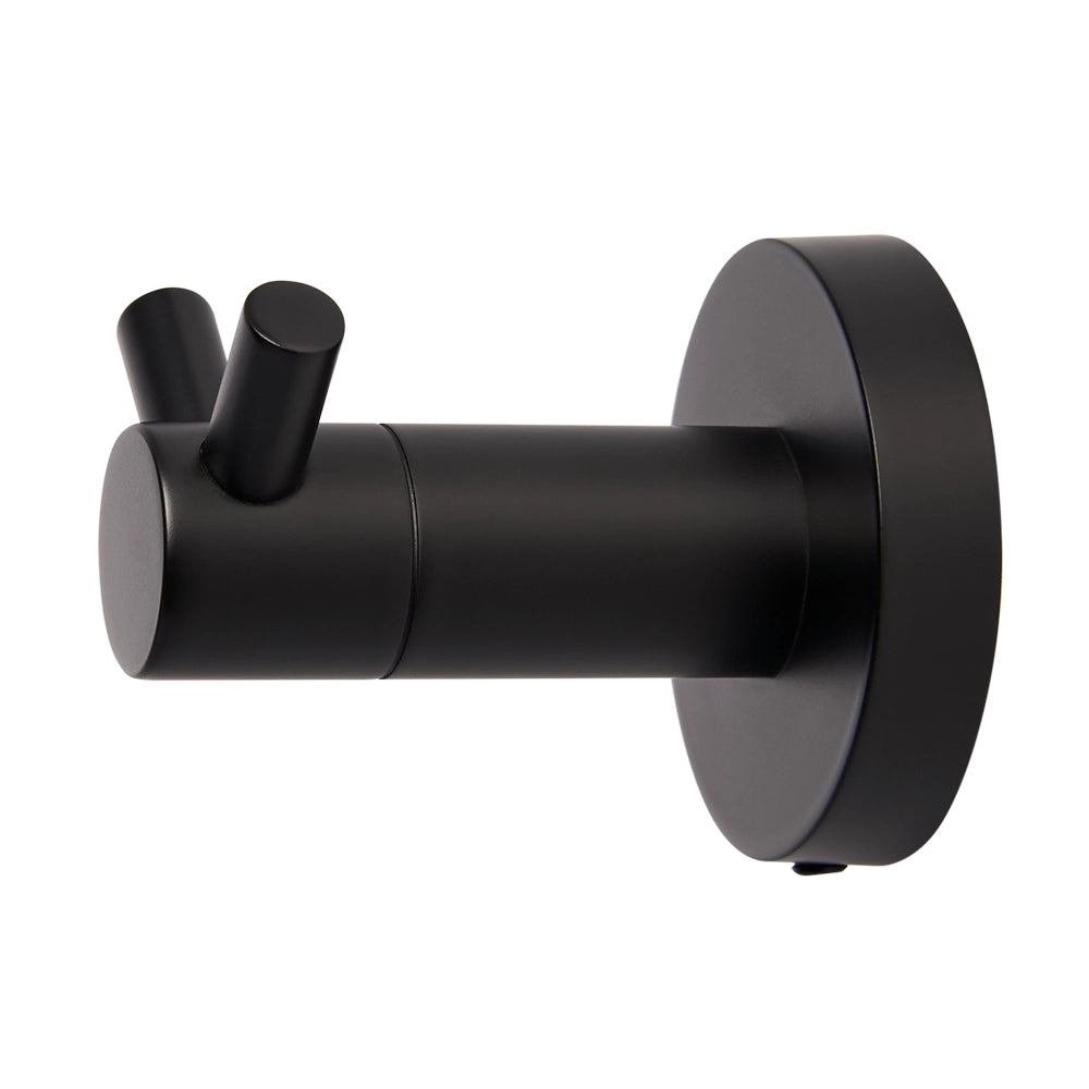 Black wall hook on a white background