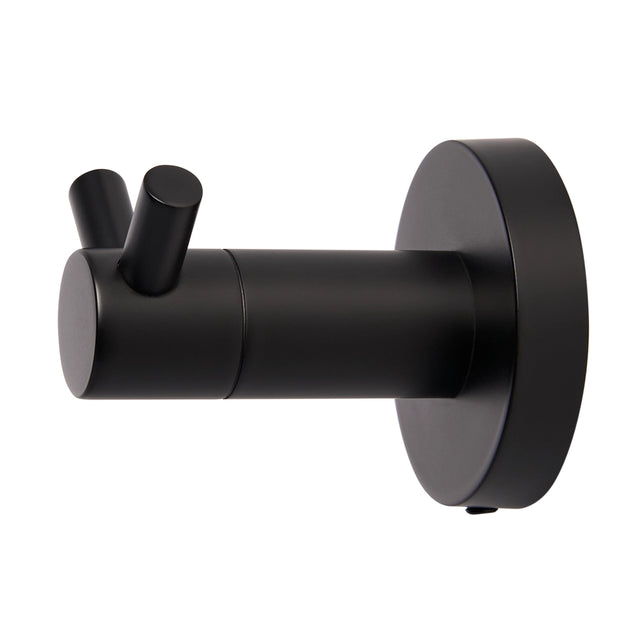 Black wall hook on a white background