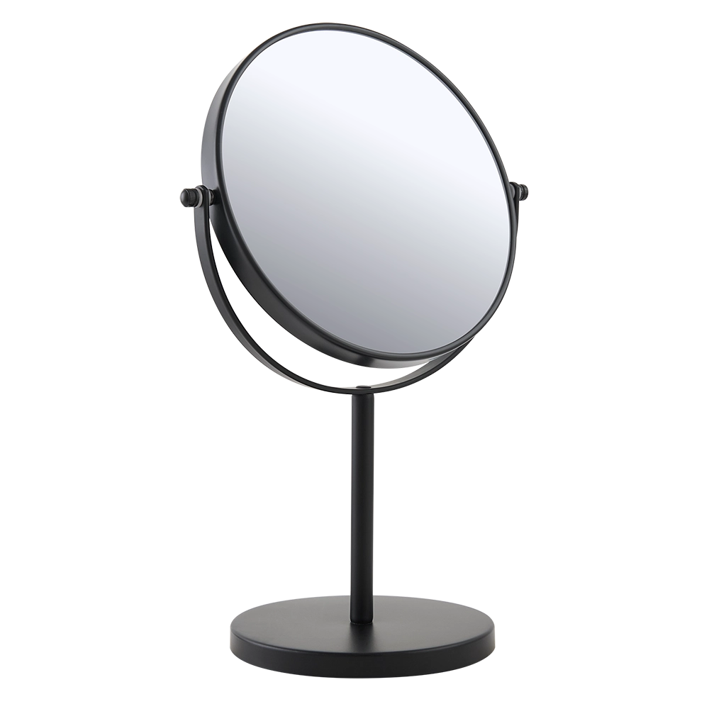 Black stand-up mirror on a white background