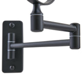 Black wall-mounted mirror handle on a white background