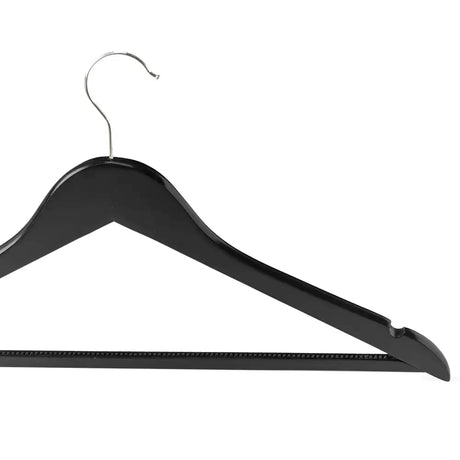Non-Slip Black Wooden Hook Coat Hanger traditional wooden coat hangers with metal hooks are robust enough to hold heavy clothing items