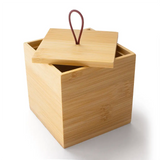 Wooden Bamboo Cube Container 