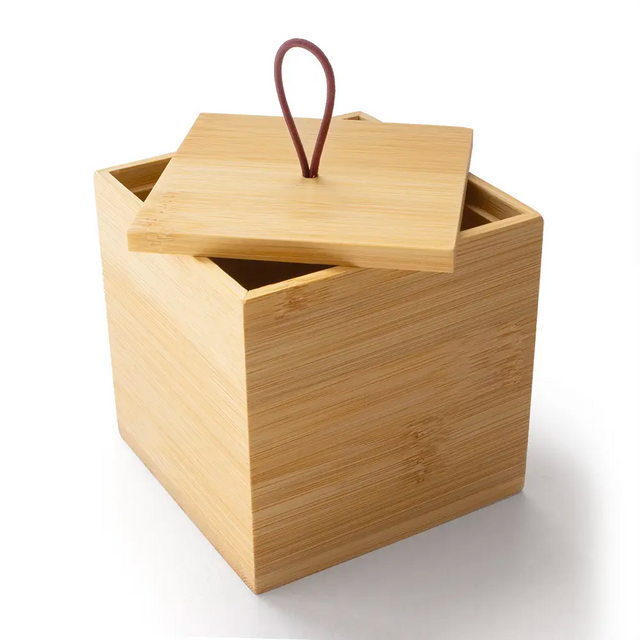 Wooden Bamboo Cube Container 