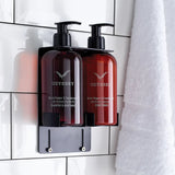  metal Black Double Wall Bracket fits two 300ml pump-top dispensers 