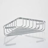 Stainless Steel Shower Corner Basket on white ground