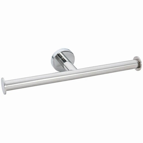 Chrome double towel bar on a white background