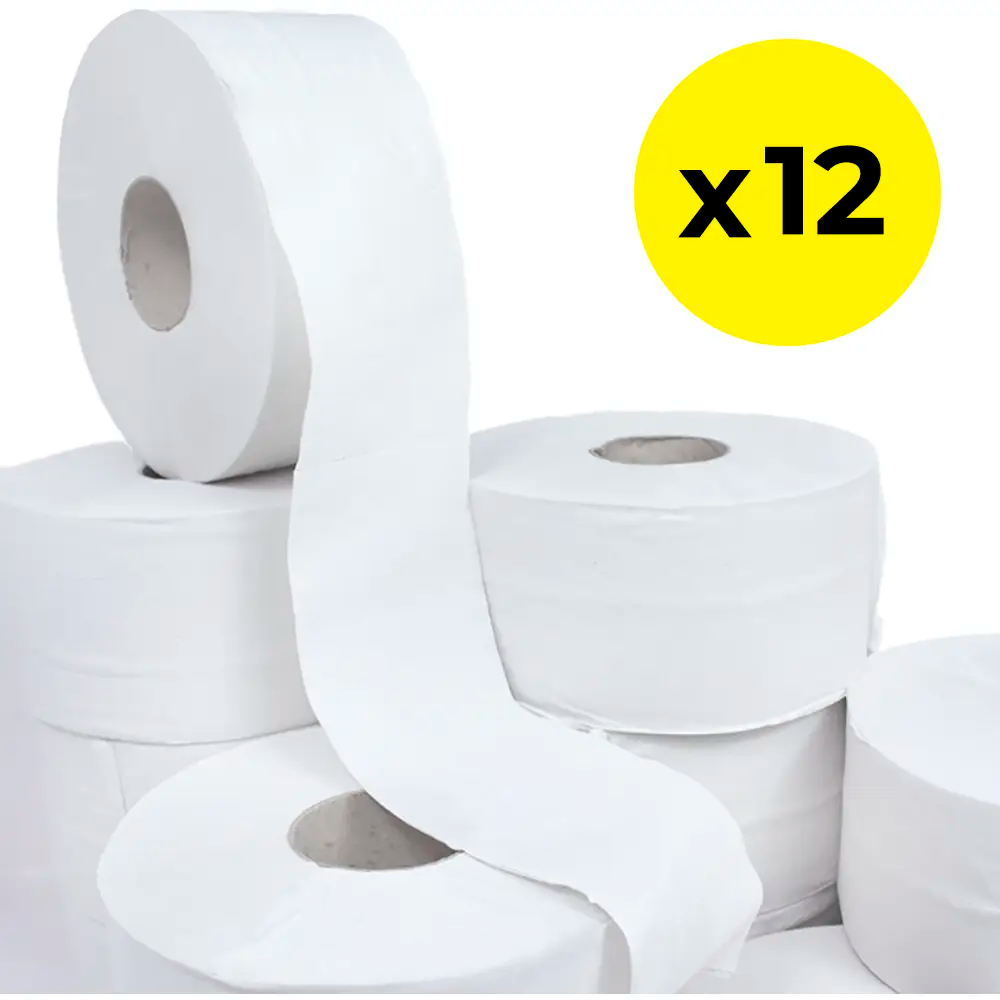 Mini Jumbo Toilet Roll 2 Ply - Pack of 12