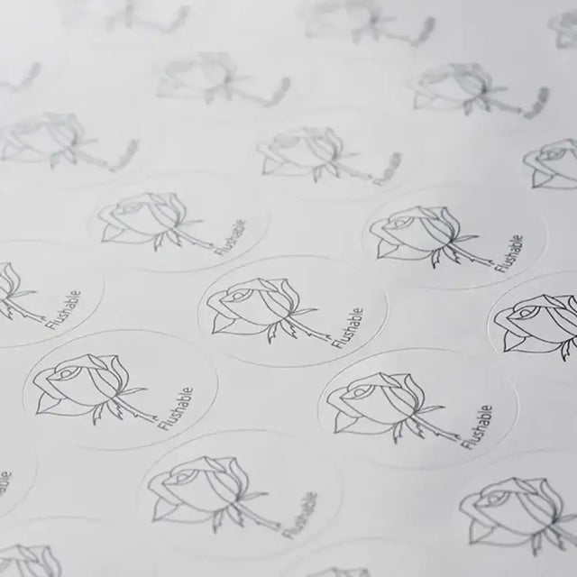 Rose toilet roll labels