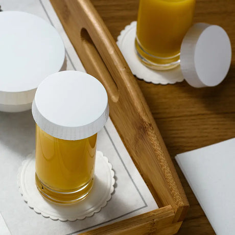 Paper Glass Covers & Coasters in use in lifestyle setting 