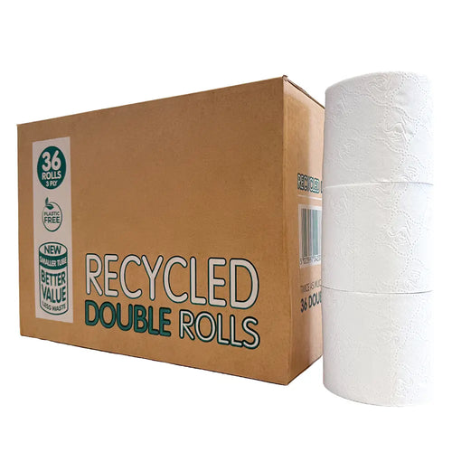Extra Long Recycled Toilet Roll 3 Ply - Pack of 36