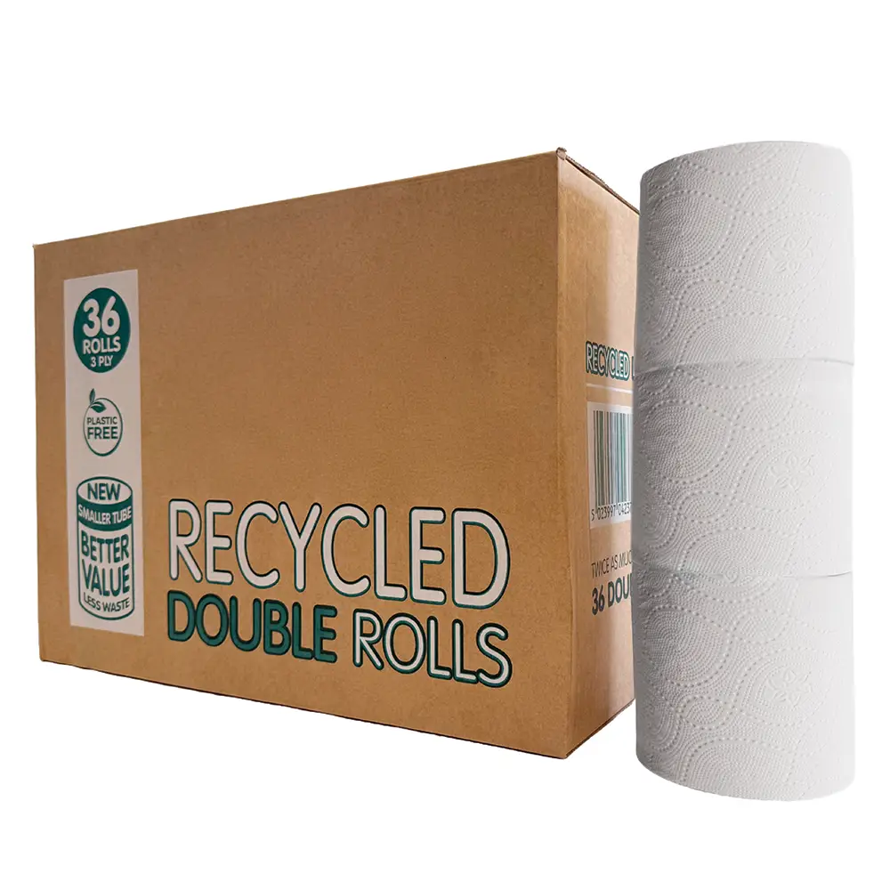 Extra Long Recycled Toilet Roll 3 Ply - Pack of 36