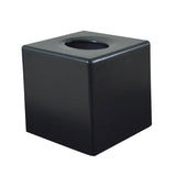 Black Cube Tissue Box Cover with a  matte black finish 