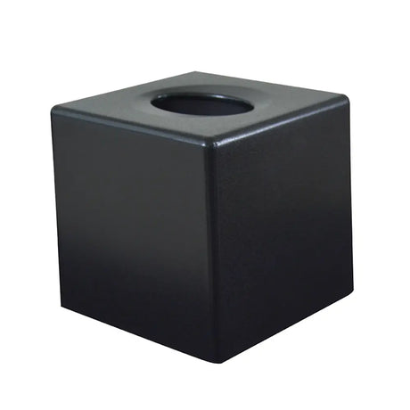 Black Cube Tissue Box Cover with a  matte black finish 